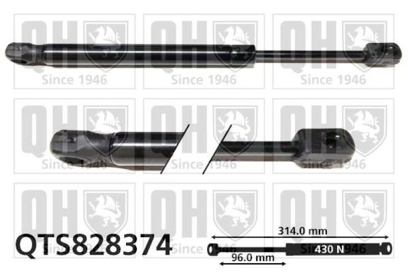 Image of QUINTON HAZELL Bonnet strut QUINTON HAZELL QTS828374