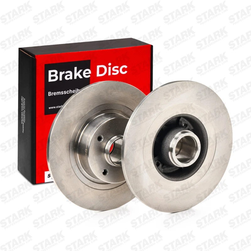 Image of STARK SKBD-0022050 Brake disc Rear Axle, solid, Cast Iron, Uncoated, Untreated, with wheel hub Cast Iron Brake Disc (82)