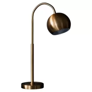 Image of Table Lamp Brushed Bronze Plate 10W LED E27 Bedside Light Flexible Arm