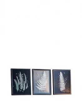 Image of Gallery Gold Ferns Framed Wall Art ; Set Of 3