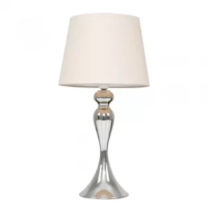 image of Faulkner Chrome Touch Table Lamp with Beige Aspen Shade