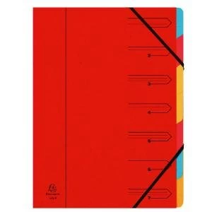 Image of Exacompta Europa 7-Part Organiser A4 Red 5221Z