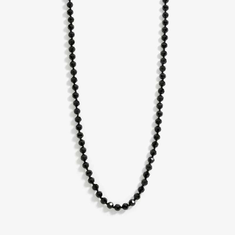 Image of Jon Richard Jet Bead Wrap Around Necklace Silver