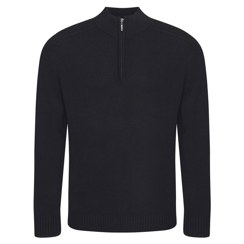 Image of Ecologie Ecologie Men Wakhan Knitted Quarter Zip Sweatshirt in Black Size: X-Small Black XS Male 5063470039807