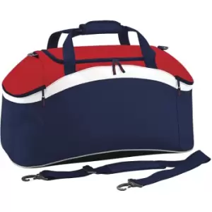 image of Teamwear Sport Holdall / Duffle Bag (54 Litres) (One Size) (French Navy/ Classic Red/ White) - Bagbase