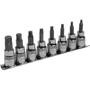 image of Sealey 8 Piece 3/8" Drive Lock On Hexagon Socket Bit Set Imperial 3/8"