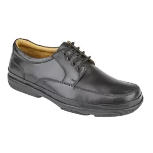 Image of Roamers Mens Leather Wide Fit 4 Eye Deluxe Casual Shoes (10 UK) (Black)