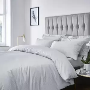 Image of Catherinelansfield - Catherine Lansfield Platinum Satin Stripe 300 Thread Count Duvet Cover Set, Grey, Single