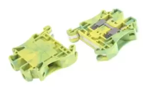 Phoenix Contact Green/Yellow UT 10-PE Standard Din Rail Terminal, 20 6 AWG, 0.5 16mm, ATEX