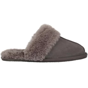 image of Linea Suede Mule Slippers - Grey