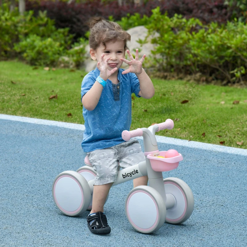 Image of Aiyaplay Kids Balance Bike For 1-3 Years Old With Adjustable Seat, Pink 370-308V00PK