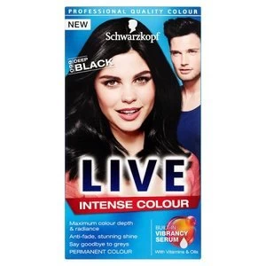 Image of Schwarzkopf LIVE Intense Colour 099 Deep Black Hair Dye Black