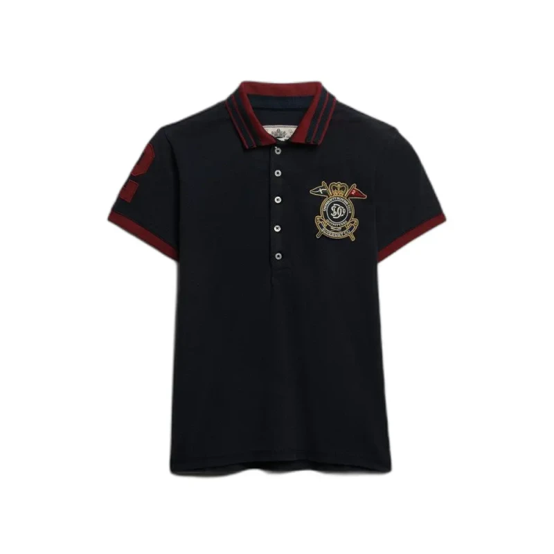 Image of Superdry Womens polo shirt Superdry Heritage Crest Bleu Female M