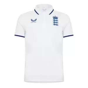 Castore England Cricket SS Polo Shirt - White