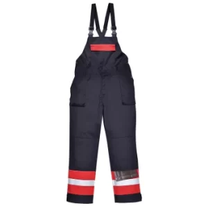 Image of Biz Flame Mens Flame Resistant Plus Bib and Brace Navy 4XL