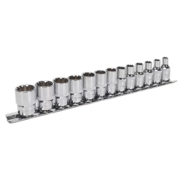 image of Genuine SEALEY AK69813 Socket Set 13pc 1/4Sq Drive Total Drive&#174;