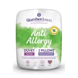 Image of Slumberdown Anti Allergy 10.5 Tog Duvet and 2 Pillows
