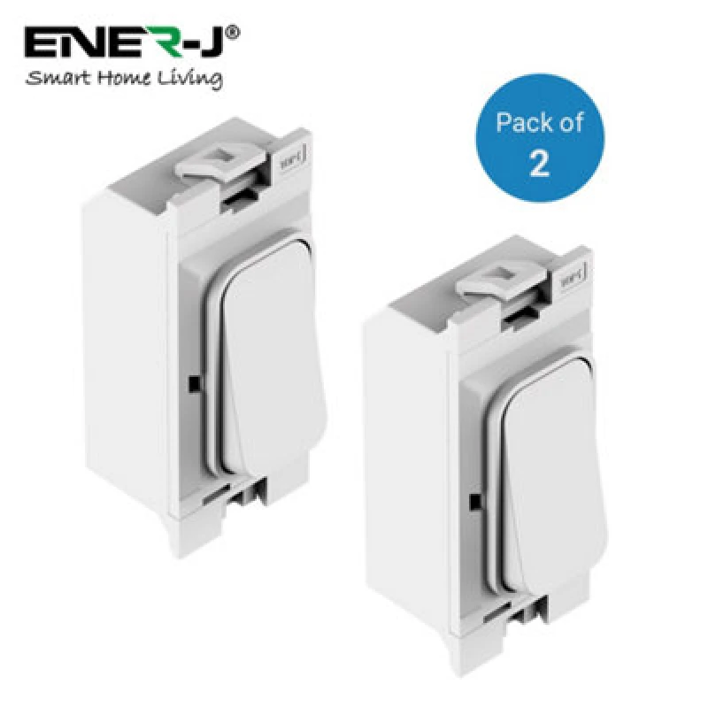 Image of Ener-J Ener - J Hager Kinetic Wireless Grid Switch Pack Of 2 White