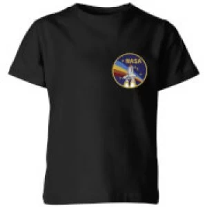 Image of NASA Vintage Rainbow Shuttle Kids T-Shirt - Black - 11-12 Years