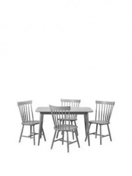 Julian Bowen Torino 120 Cm Dining Table + 4 Chairs - Grey