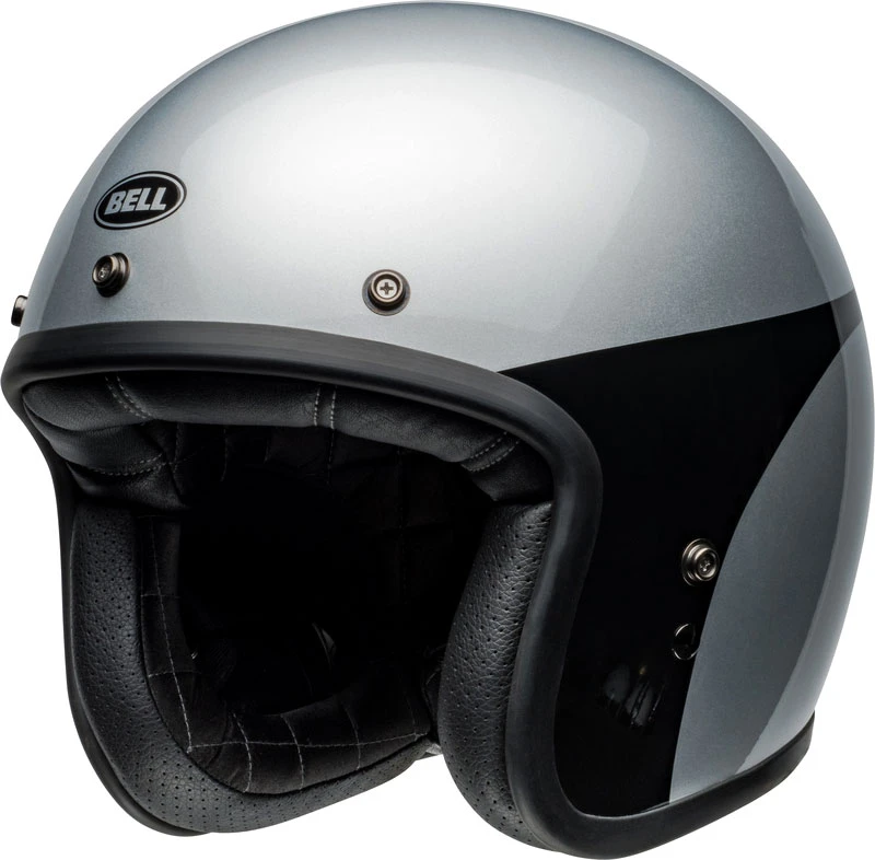 Image of Bell Custom 500 Chassis Silver Black Jet Helmet Size S