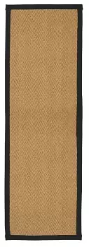 Image of Herringbone Weave Brown, Black Rug 180Cmx60Cm