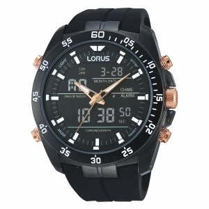 image of Lorus RW615AX9 Stylish Analogue/Digital Chronograph Watch with Soft Silicone Strap