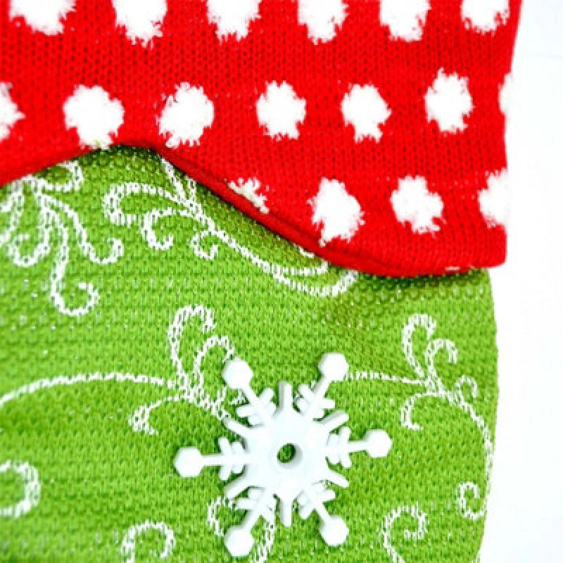 Image of Shatchi Traditional Luxury Stocking Sack Sock Gifts Xmas Decorations Toys Sweets Fun 50cm Toe to Top Long Santa, Mult Green