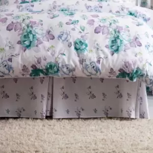 Image of Belledorm Melody Fitted Valance (Double) (White/Purple/Green)