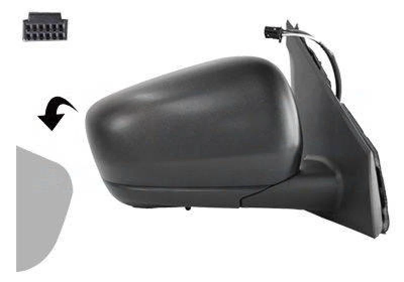 Image of VAN WEZEL 4415804 Wing mirror * HAGUS * Right, black, with temperature sensor Outside Mirror (50)