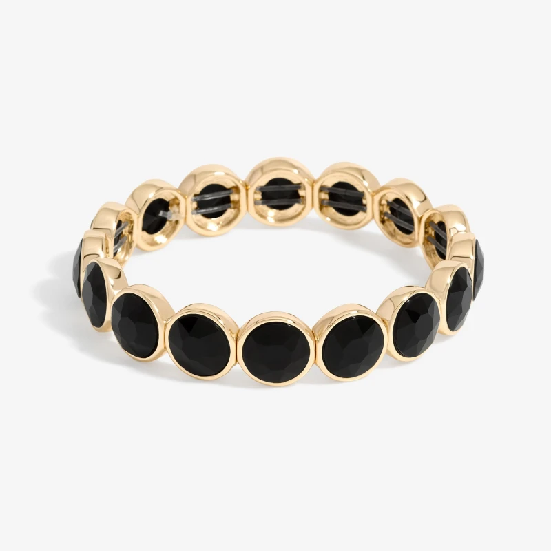 Image of Jon Richard Gold Plated Statement Jet Stretch Bracelet Jewellery Sets One Size Gold 38724410000
