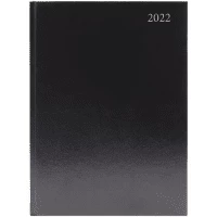 Image of Condiary A4 Day Per Page Appointments Desk Diary 2022 - Black