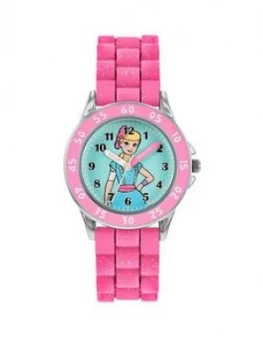 Disney Toy Story Little Bo Peep Time Teacher Dial Pink Silicone Strap Kids Watch