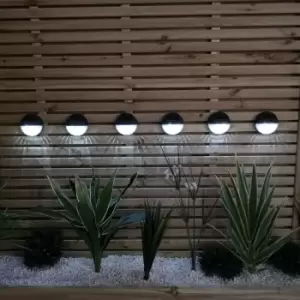 Image of 11cm Set of 12 LED Outdoor Solar Wall Mounted Fence Lights