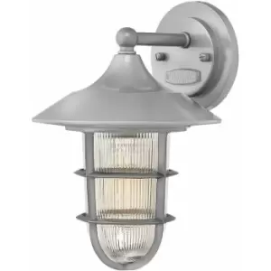 Image of Loops - Outdoor IP44 Wall Light Sconce Silver LED E27 100W Bulb External d01368