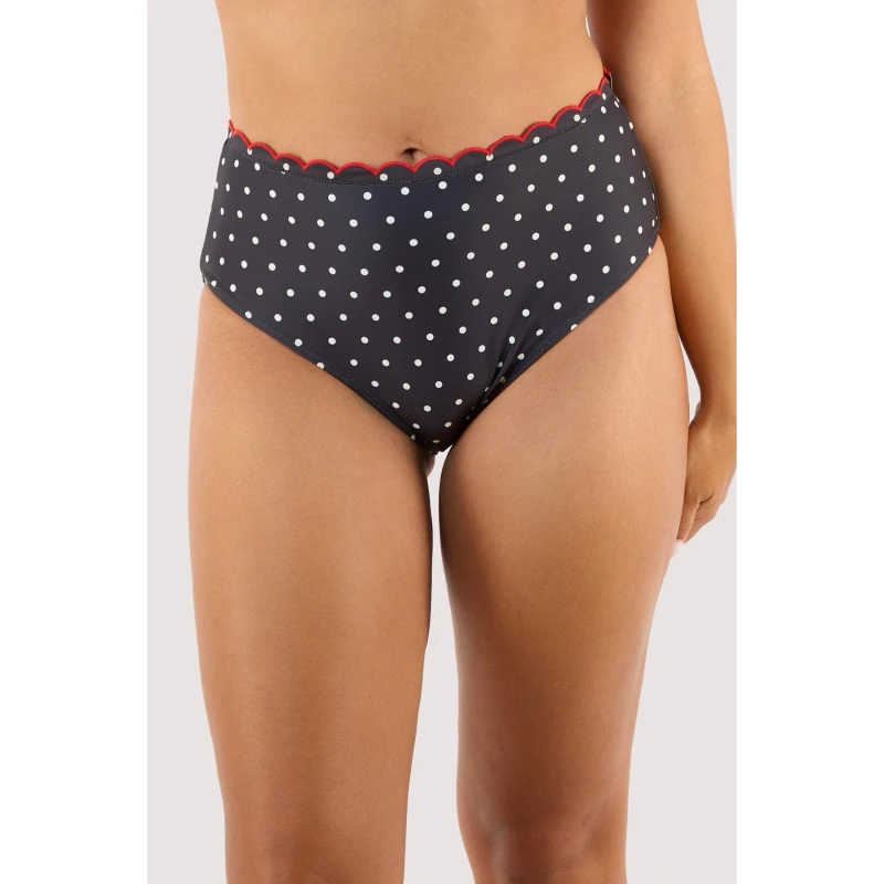 Image of Peek and Beau Sadie Polka Dot Scallop High Waist Brief Polka Dot female 8