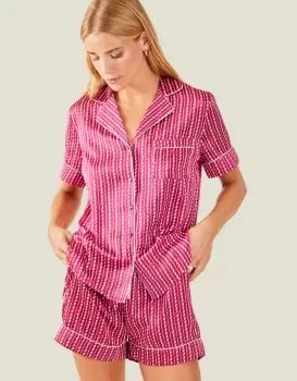 Image of Accessorize Womens Candycane Short Pyjama Set Pink, Size: XS