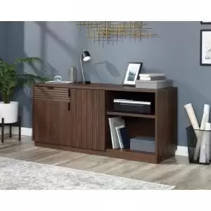 Image of Teknik Office Elstree CredenzaSpiced Mahogany Louvre-style Detailing