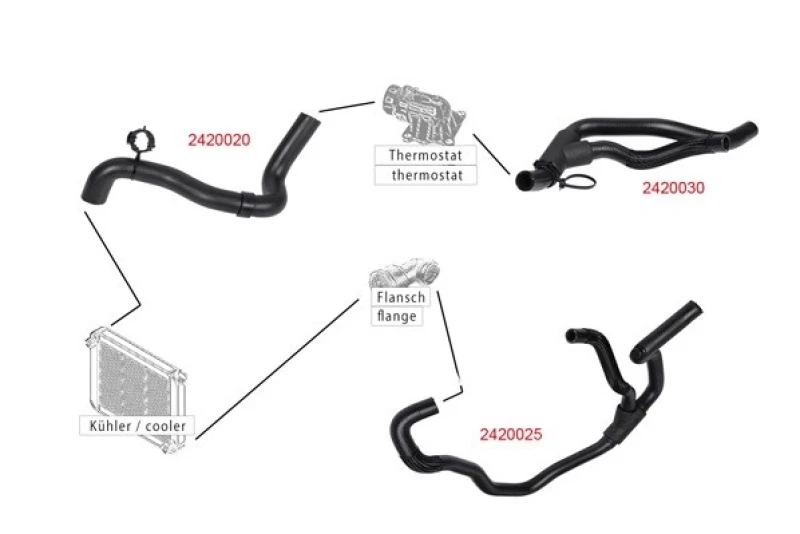 Image of METZGER 2420020 Radiator Hose EPDM (ethylene propylene diene Monomer (M-class) rubber) EPDM (ethylene propylene diene Monomer (M-class) rubber) Radiat