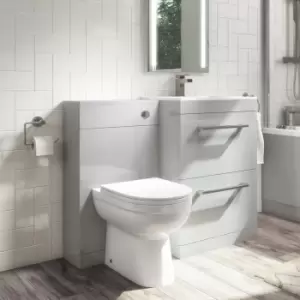Image of 1100mm Grey Toilet and Sink Unit with Round Toilet - Ashford