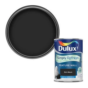 Image of Dulux Simply Refresh Feature Wall Rich Black Matt Emulsion Paint 1.25L