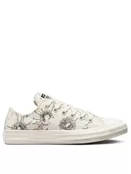 image of Converse Chuck Taylor All Star Summer Florals Canvas Ox - Off-White/Pink, Off White/Pink, Size 3, Women