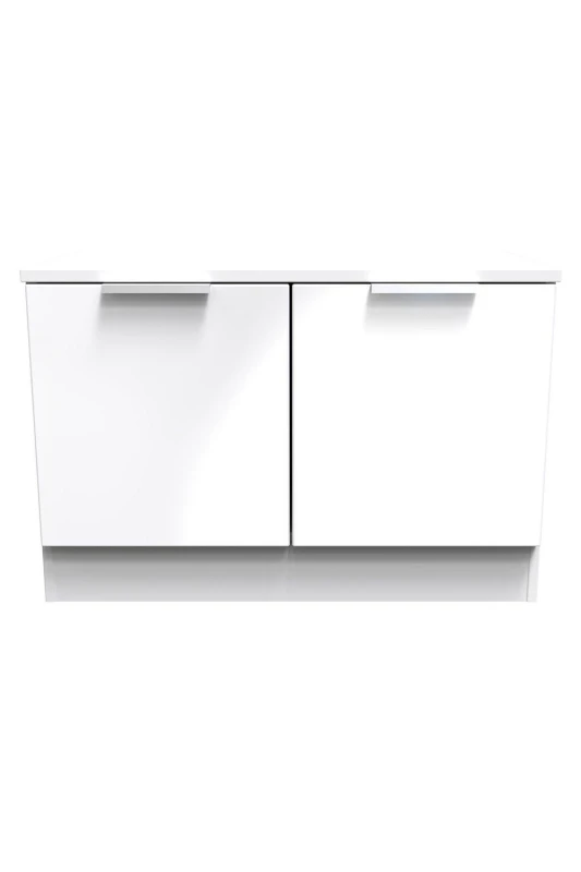 Image of Ready Assembled 2 U Dover Compact 2 Door TV & Media Unit (Ready Assembled) White