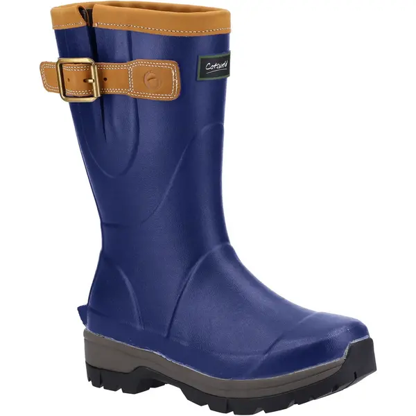 Image of Cotswold Womens Stratus Short Wellies Wellington Boots - UK 4 Blue female GDE2532NVY4