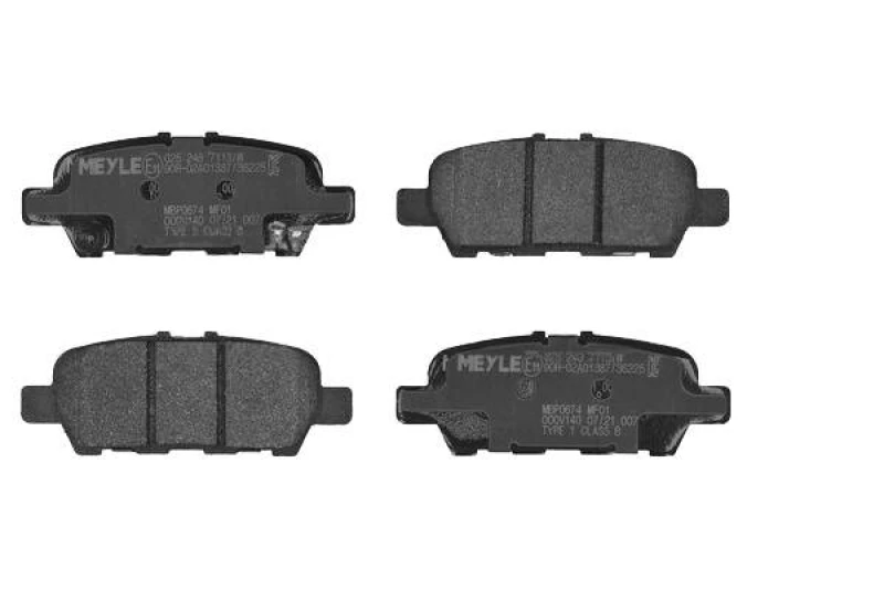 Image of MEYLE 025 248 7113/W Brake pad set Rear Axle, with acoustic wear warning, Original Quality, with anti-squeak plate Brake Pad Set,disc brake (402)