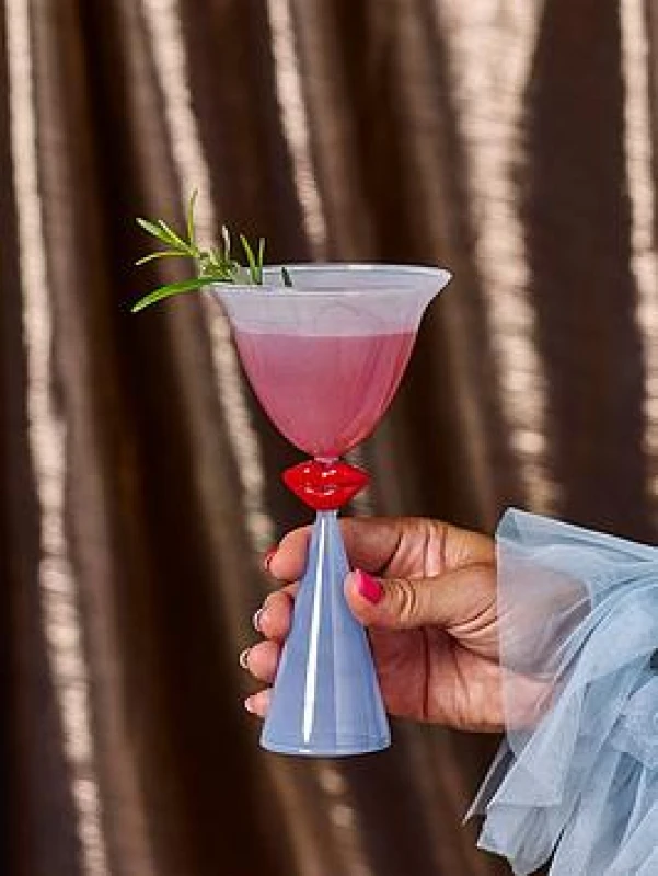 Image of ELEANOR BOWMER Set of 2 Lips Martini Glasses Multi-Coloured ONE SIZE