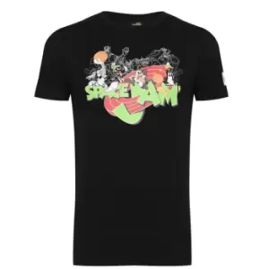 Hype x Space Jam Retro Character Print Logo T Shirt - Black