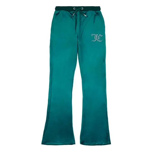 Image of JUICY COUTURE Girls Diamante Velour Bootcut Joggers - Green 11 - 12 Years