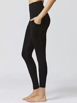 Image of TLC Sport Performance Tummy Control Extra Strong Compression Pocket Detail Legging - Black, Size XS, Inside Leg 32, Women