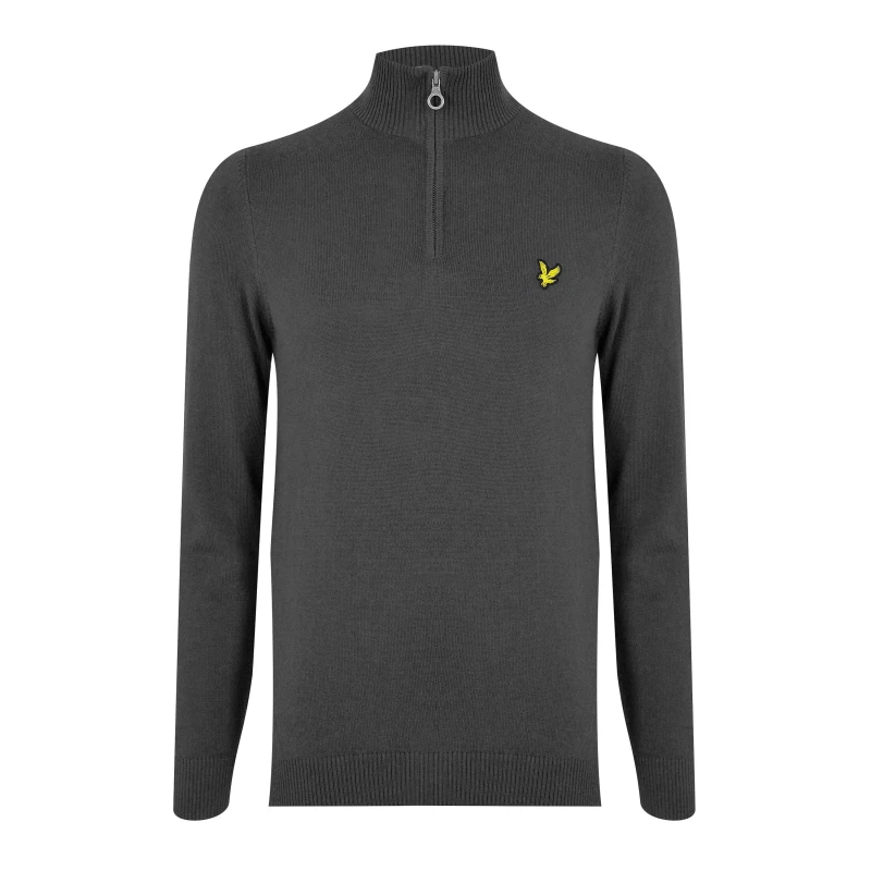 Image of Lyle and Scott Quarter-Zip Jumper - Grey Grey XS